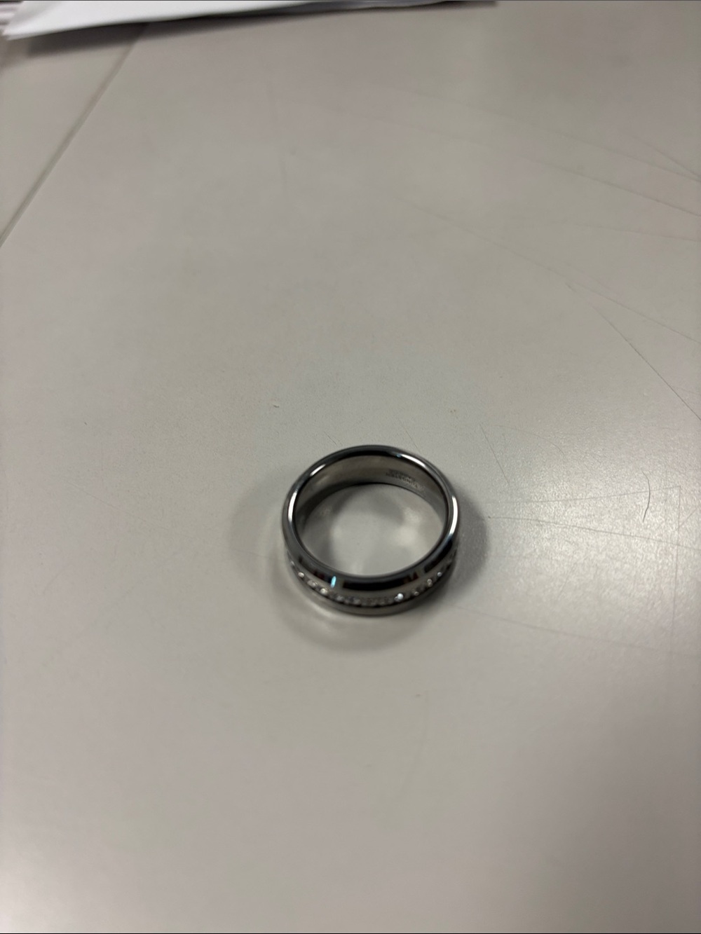 Titanium Ring with Crystal Accents